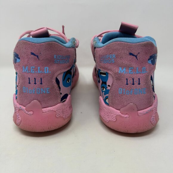 Puma MB.03 “LaMelo Ball Toxic” Pink Multi Eyes Basketball Shoes Men’s Size 8.5 - Picture 2 of 11